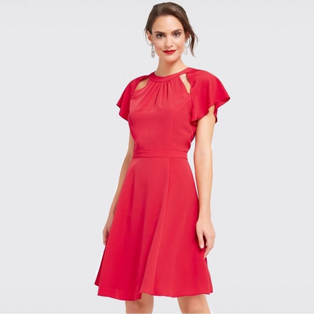 Draper James Red Flutter Sleeve Dress, size 6, NWT